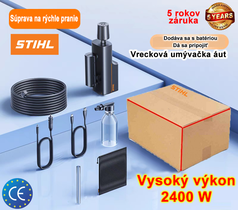 [Vylepšený model] Bezdrôtová umývačka áut STIHL MINI je dodávaná so súpravou náradia + hadica na vodu, vysoký výkon 2400 W, vybavená lítiovou batériou 4000 mAh s výdržou batérie 8 hodín, maximálny prevádzkový dosah môže dosiahnuť 20 m, efektívne čistenie, vhodná do kuchyne a iné čistenie