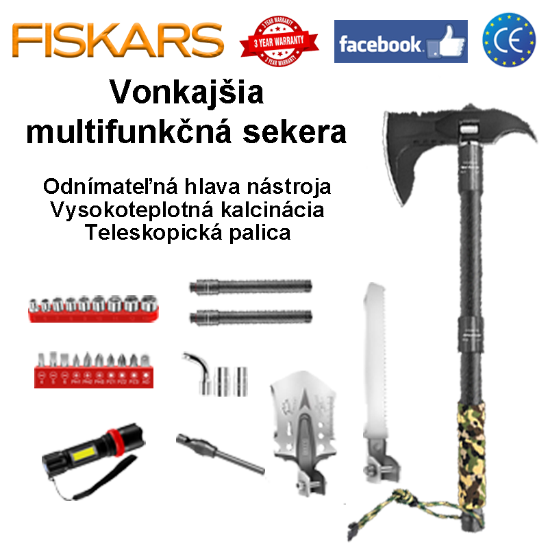 [Geriausia versija] Nuimamas strypas*2+didelis veržlių rinkinys+uždegimo magnio juostelė+žibintuvėlis+mažas veržlių rinkinys+atsuktuvo mazgas+daugiafunkcė kastuvo galvutė+pjūklo galvutė