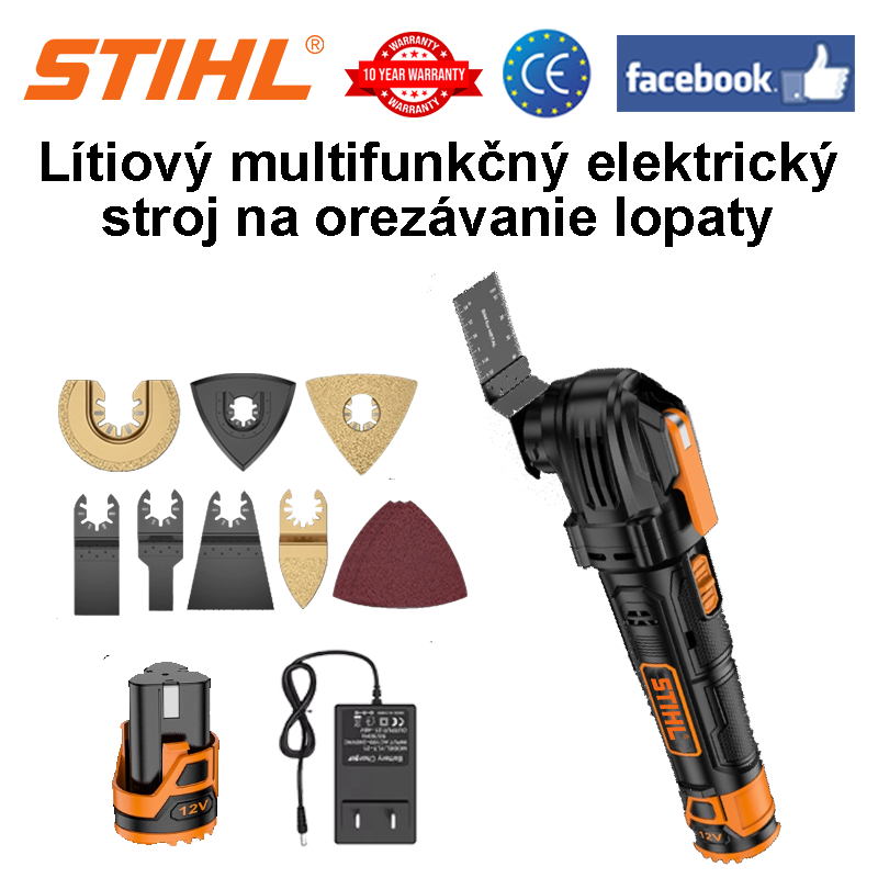 Lítium-iónový multifunkčný elektrický stroj na orezávanie lopaty + pílový list z vysoko uhlíkovej ocele * 1 + lopatový list z vysoko uhlíkovej ocele + rybinový bimetalový pílový list * 1 + brúsny papier * 3 + brúsny kotúč * 1 + pílový list zo zliatiny * 1 + polkruhová zliatina Pílový kotúč*1+polkruhový diamantový pílový kotúč+akumulátor*1+nabíjačka