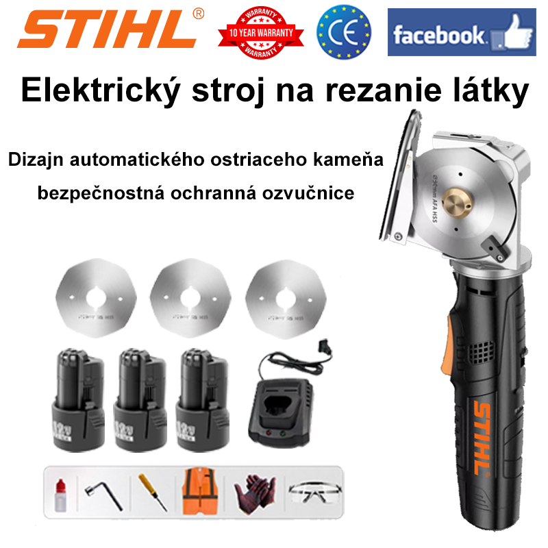 Elektrický rezací stroj + okrúhla čepeľ * 3 + nabíjačka + batéria * 3