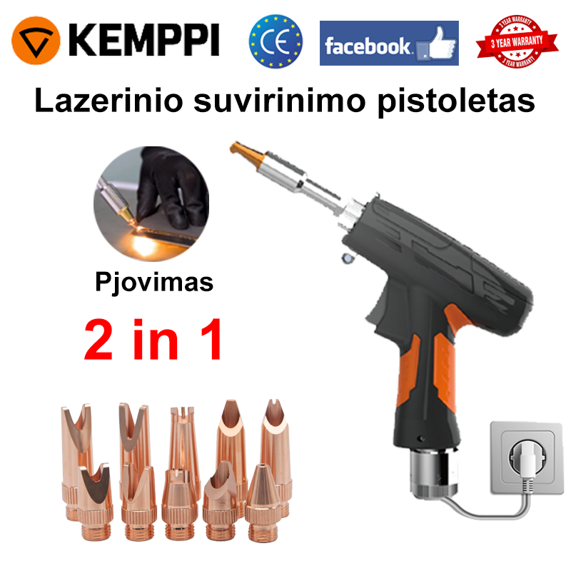 7000W universalus lazerinio suvirinimo pistoletas (aukso/sidabro/vario/geležies/aliuminio/nerūdijančio plieno suvirinimas), suvirinimas + pjovimas (greitis 10m/min, storis 0-10mm)