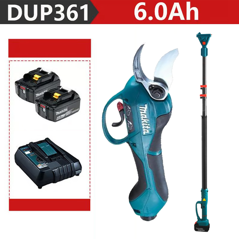 (1,5 m teleskopická tyč) [MAKITA DUP361PT2 Nabíjacia 2000 W + dve 6,0 Ah-s 48 V batérie + nabíjačka] Výdrž batérie 12 hod.