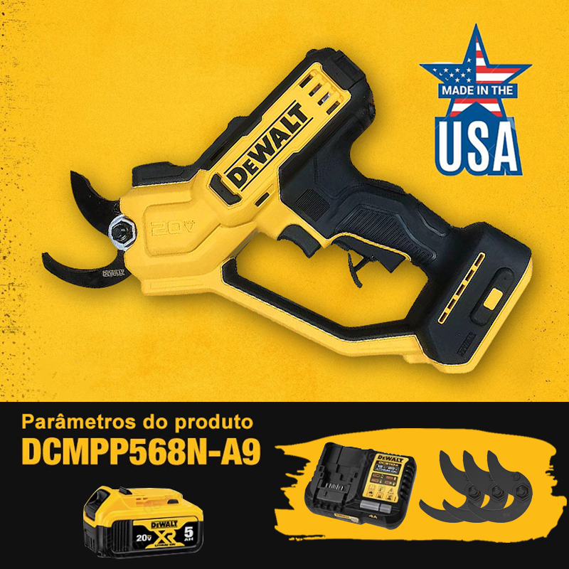 Tesoura de poda sem escova DEWALT (bateria 2.0*1, lâmina*3) 3 horas de duração da bateria + carregador