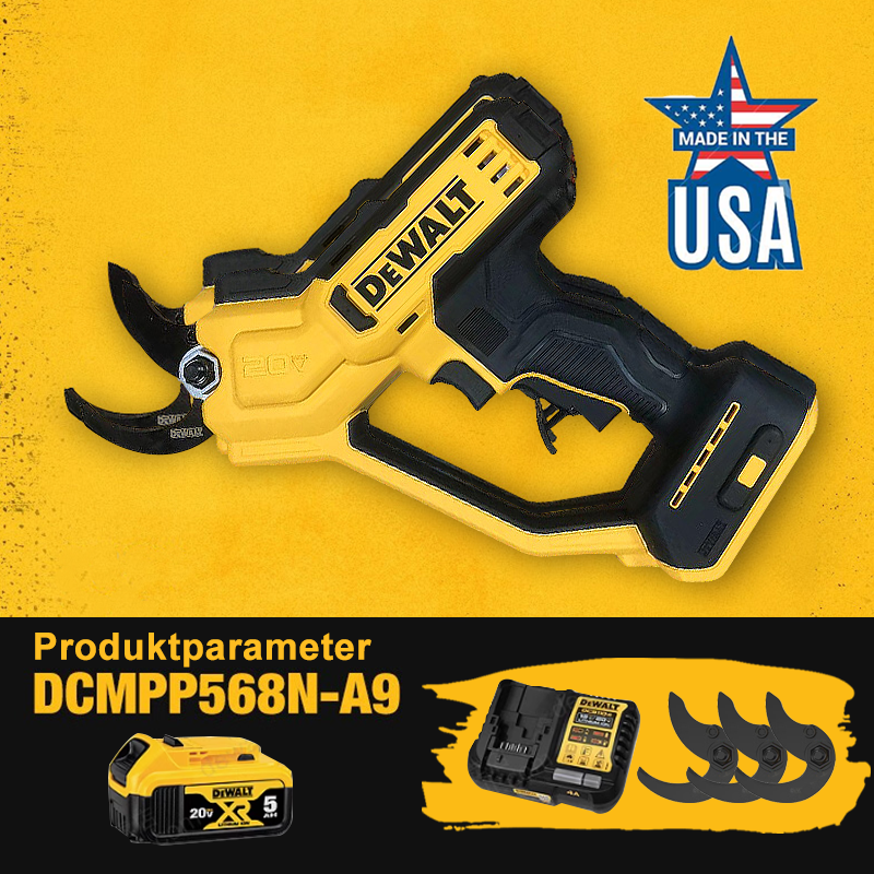 DEWALT Bürstenlose Gartenschere (2.0 Akku*1, Klingen*3) 3 Stunden Akkulaufzeit + Ladegerät