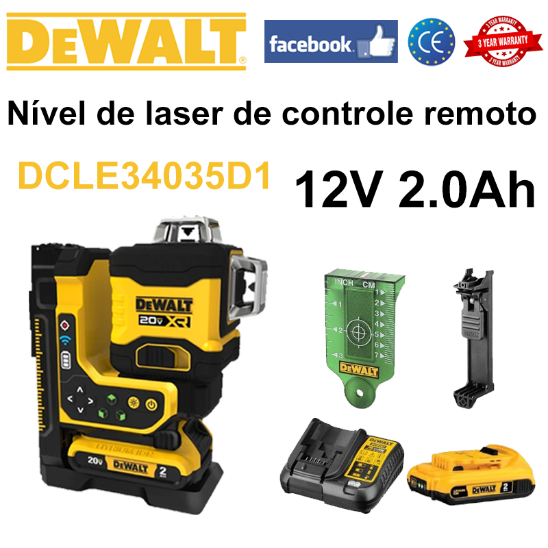 Nivel láser DeWalt + Batería * 1 + Cargador + Objetivo láser + Soporte