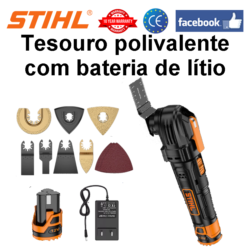 Bateria de lítio universal tesouro + lâmina de serra de aço de alto carbono * 1 + lâmina de pá de aço de alto carbono + lâmina de serra bimetálica cauda de andorinha * 1 + lixa * 3 + folha de lixa * 1 + lâmina de serra de liga * 1 + lâmina de serra de liga semicircular * 1 + lâmina de serra de diamante semicircular + bateria * 1 + carregador
