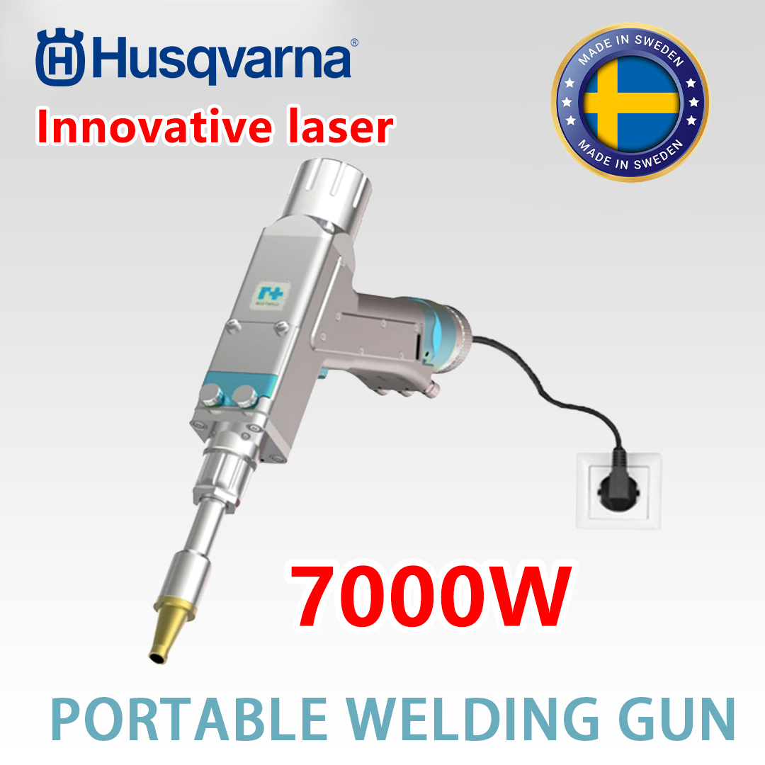 Multifunkční laserová svařovací pistole Husqvarna 7000W (svařování zlato/stříbro/měď/železo/hliník/nerez) svařování (tři v jednom) svařování + odstraňování rzi + řezání (tloušťka řezu 0-20 mm)