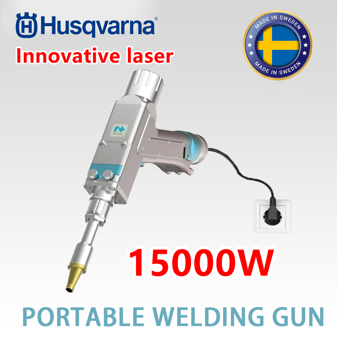 Multifunkční laserová svařovací pistole Husqvarna 15000W (svařování zlato/stříbro/měď/železo/hliník/nerez) (čtyři v jednom) svařování + odstranění rzi + řezání + gravírování (tloušťka řezu 0-40 mm)